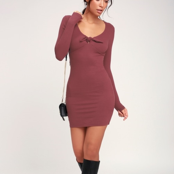 Lulus Dresses & Skirts - Lulu's Ribbed Sweater Bodycon Dress
